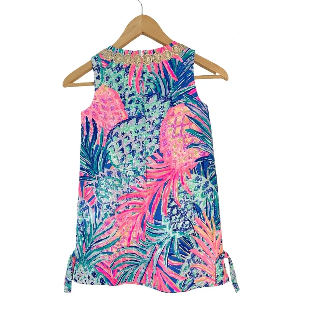 Lilly Pulitzer Girls‎ Mini Lilly Gypset Paradise Pineapple Print Dress Size 7